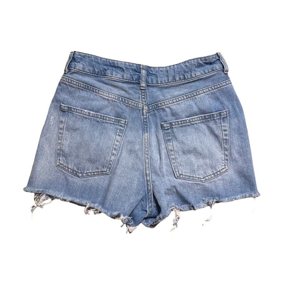TopShop Moto Mom Distressed Denim Shorts 2 - Picture 7 of 9